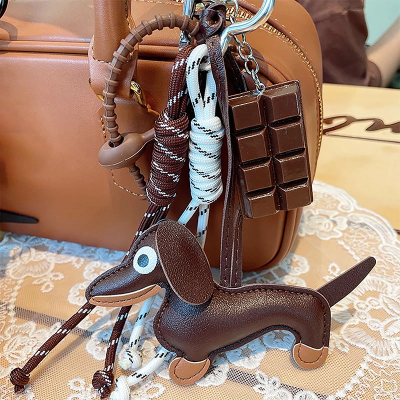 Braided Rope Bag Pendant High-grade Keychain Pendant Style Dachshund Pendant Suitable For Phone Bag Accessories