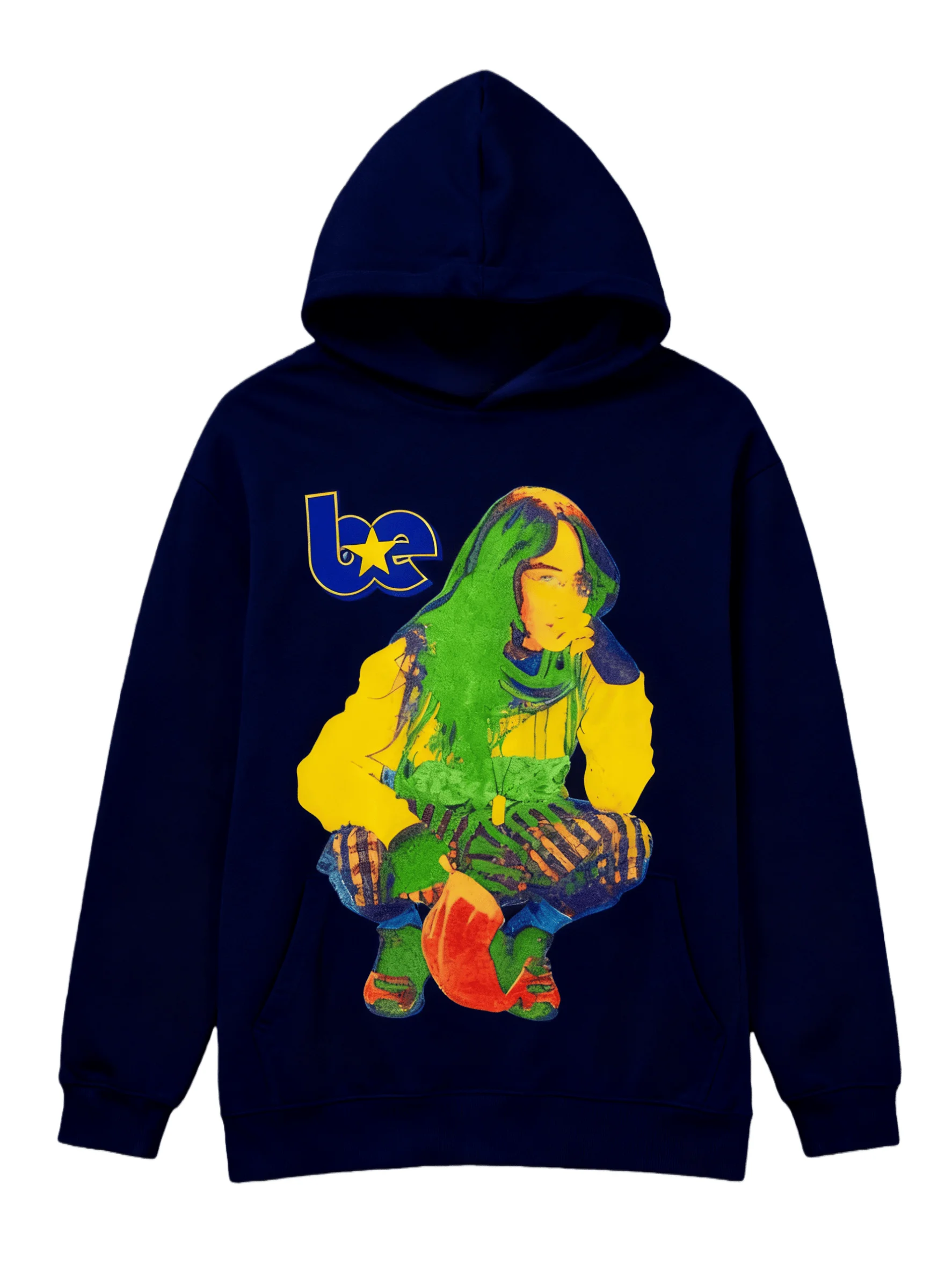 Billie Eilish Printed Casual Fashion Autumn Hoodie Men's and Women's Loose Oversized Retro Pure Cotton Hoodie Street Wear