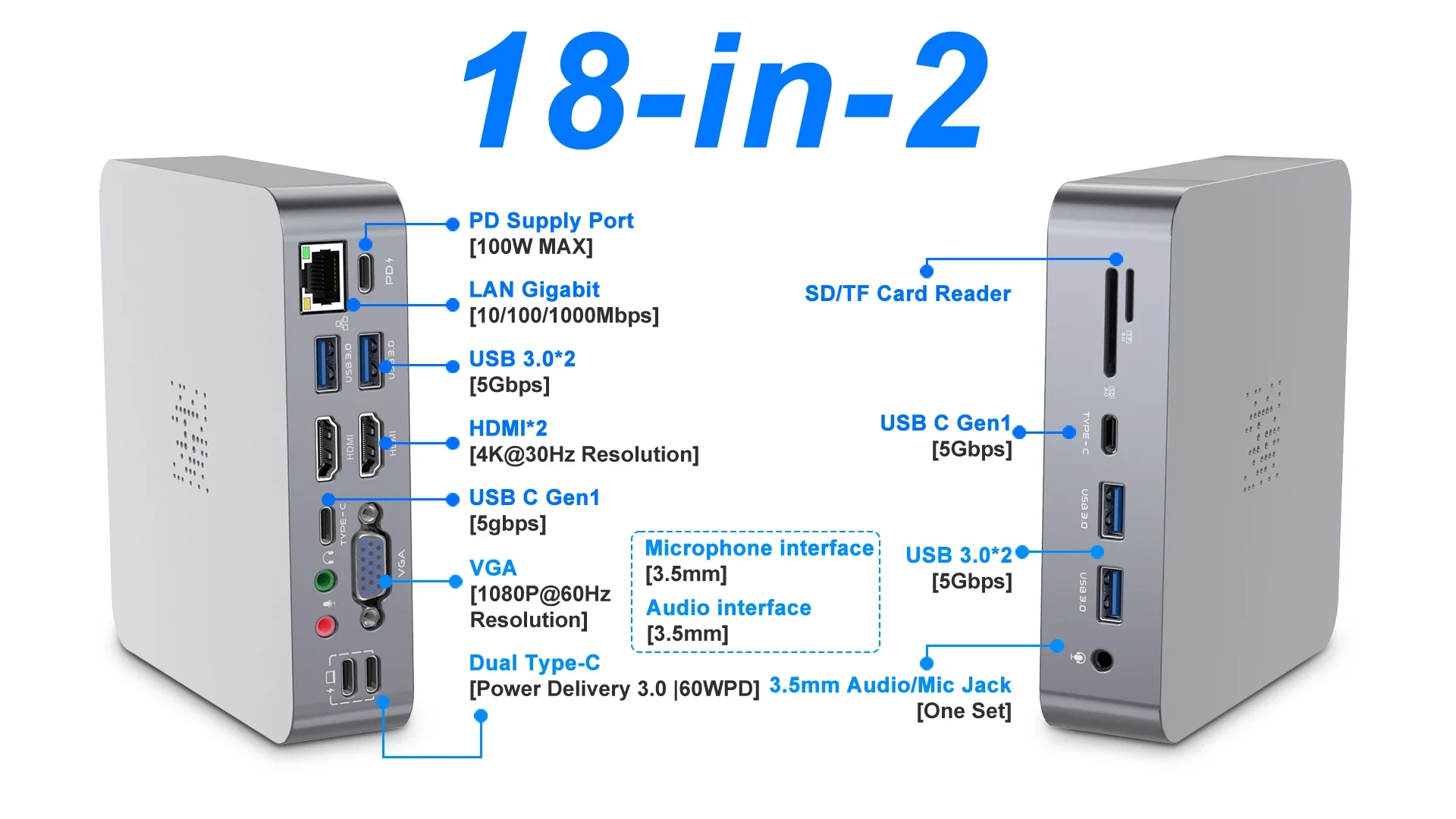 Rocketek-Adaptateur USB de type C vers 4k 60HZ HDTV PD, hub de procureur