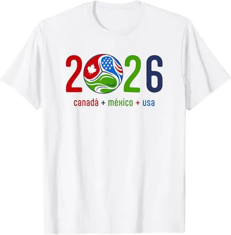 Cheer for 2026 Nordamerika Fußball-T-Shirt – Ein Spiel, drei Nationen – 2026 Fußball-Fan-Aktivitäten Grafik-Kleidung mit Spruch – T-Shirt Top – Detail 4