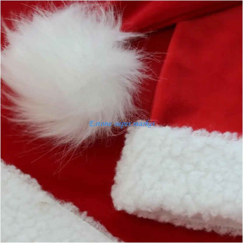 090B Costume in poliestere per cappelli da Babbo Natale e set tascabile per fotografia