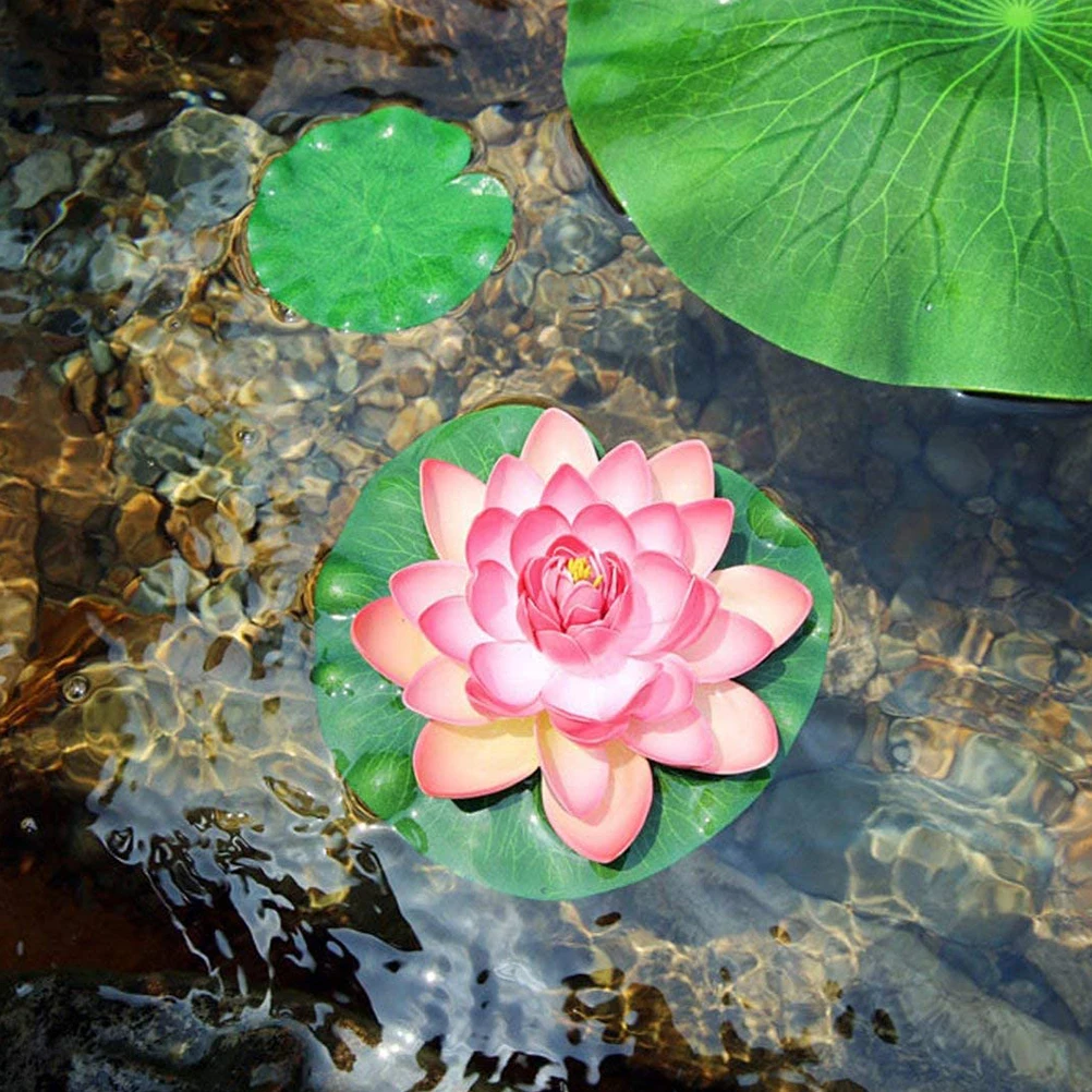 

6Pcs Imitation Lotus Material Practical Convenient Water Pond Decorations Home Glass Tank Decoration Artificial Lotus