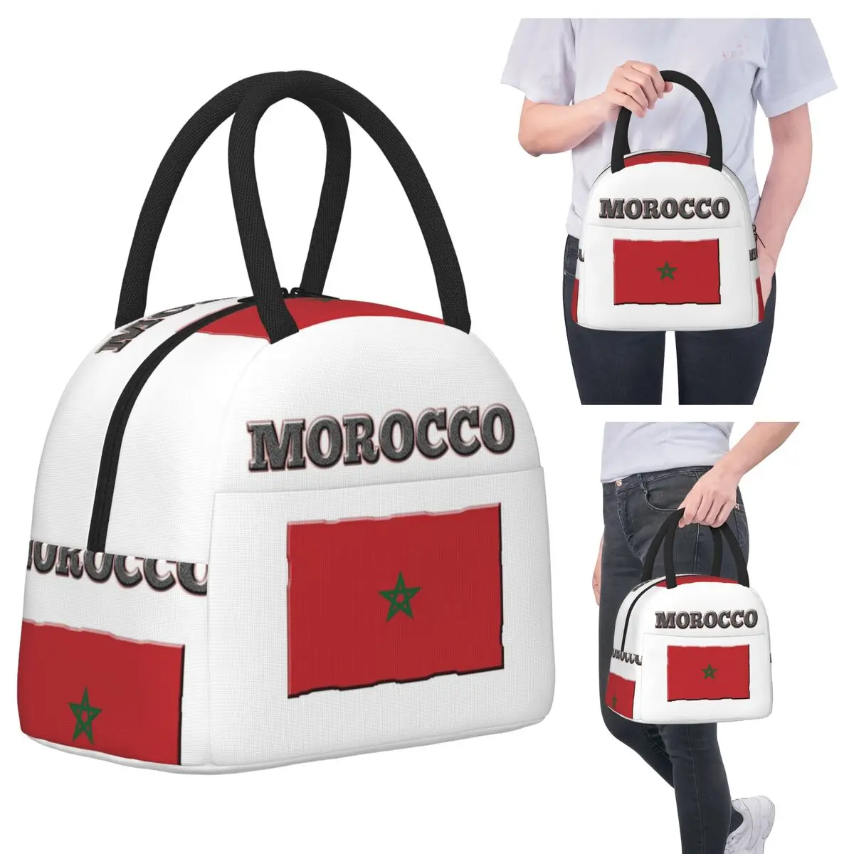 

Марокко Flag0 Изолированная сумка для обеда для женщин Офисный холодильник Термальная коробка для еды Tote Герметичные коробки для завтрака Контейнер