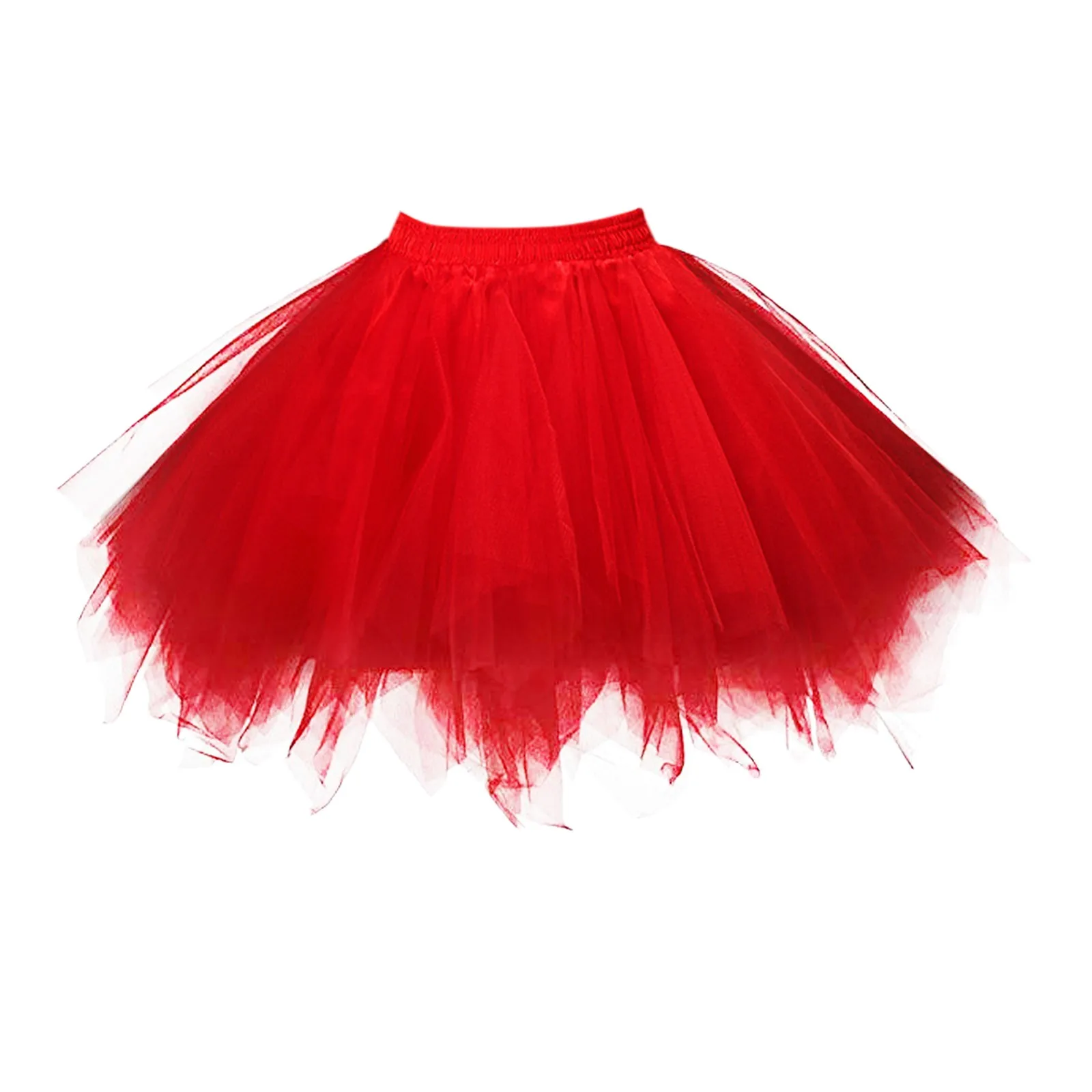 Women Patchwork Tulle Skirt Short Tutu Pleated Mini Skirts Adult Fancy Ballet Dancewear Party Costume Ball Gown Skirt Summer