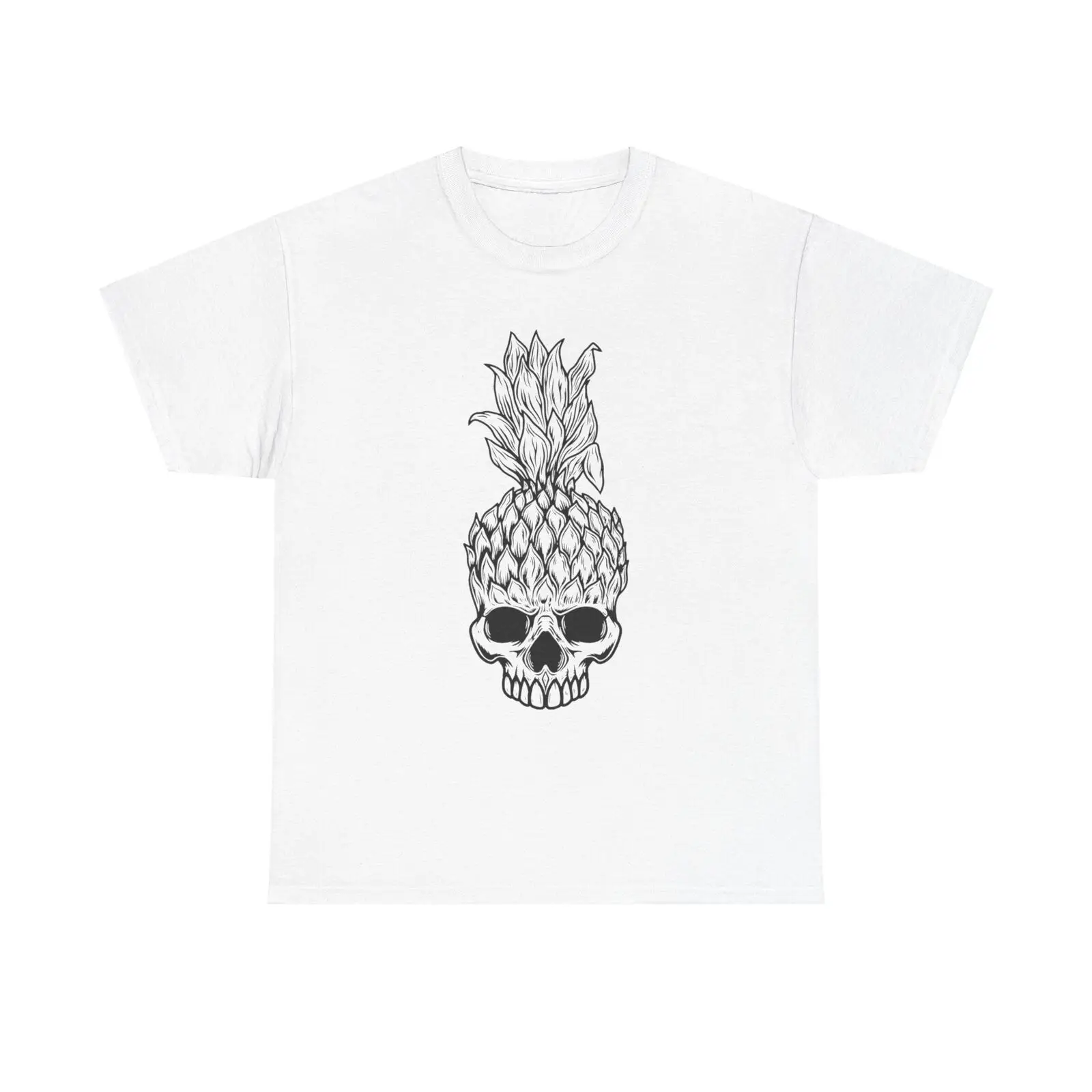 

Pineapple Skull T-Shirt - tropical skull edgy gothic macabre summer beach art