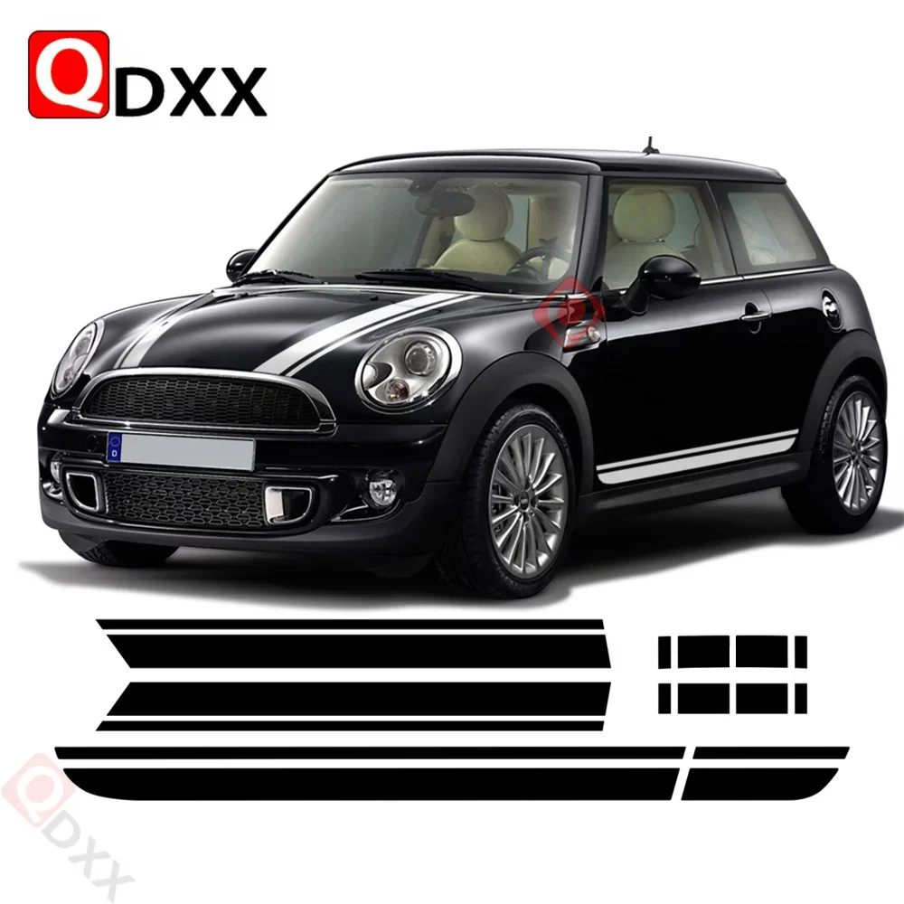 

Car Styling Hood Bonnet Cover Stripes Racing Side Skirt Decal Trunk Sticker for Mini Cooper R56 Hatch 2007-2013 Accessories