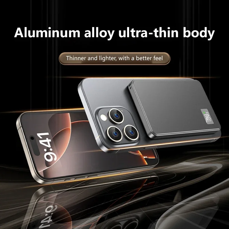 Lenovo Ultra-thin 500000mAh Mobile Power Bank For MagSafe Magnetic Wireless Fast Charge Portable LED Display For iPhone Xiaomi view 6
