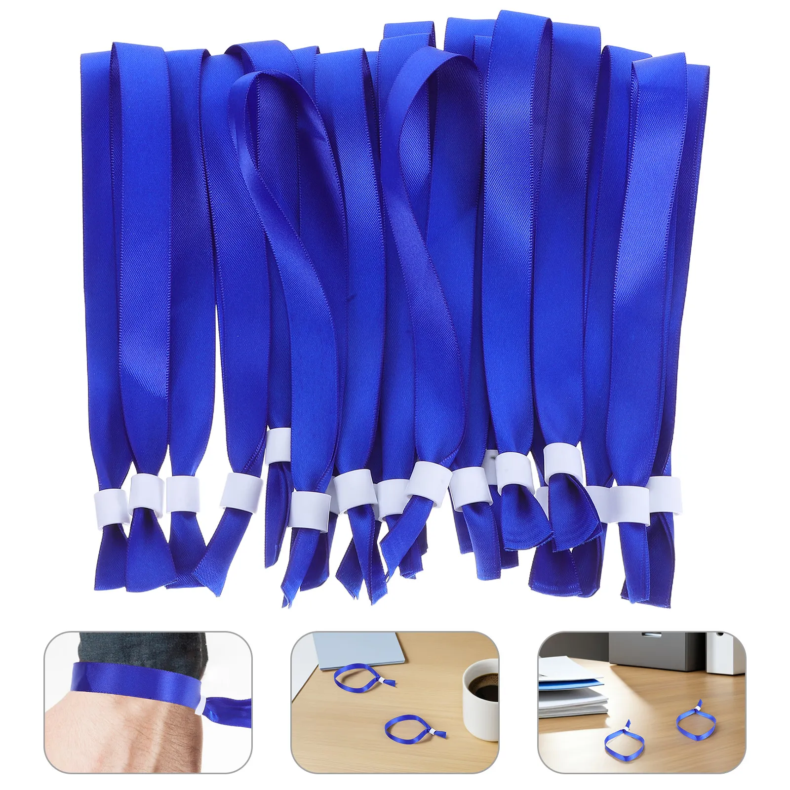 20pcs Soft Lightweight Blank Cloth Wristbands for Concerts Festivals Parties Event Identification