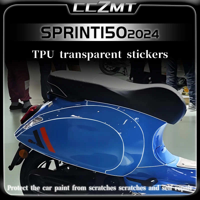 For Vespa SPRINT 150 Sprint 150 2024 Invisible Car Coat Fuel Tank Protection Stick Body Protection Film Modified Accessories