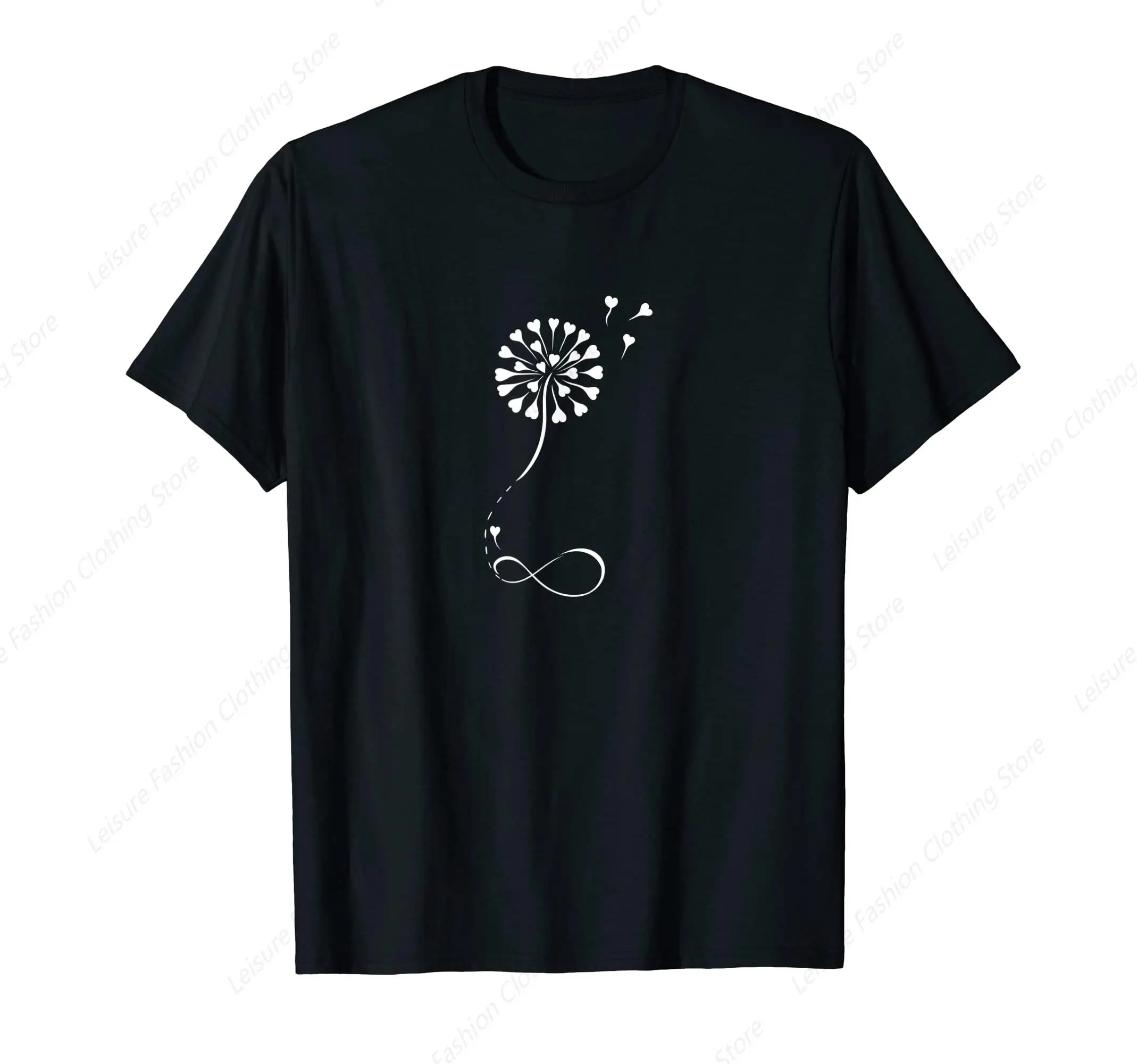 Dandelion with Heart and Infinity Love Valentines Day Symbol T-Shirt