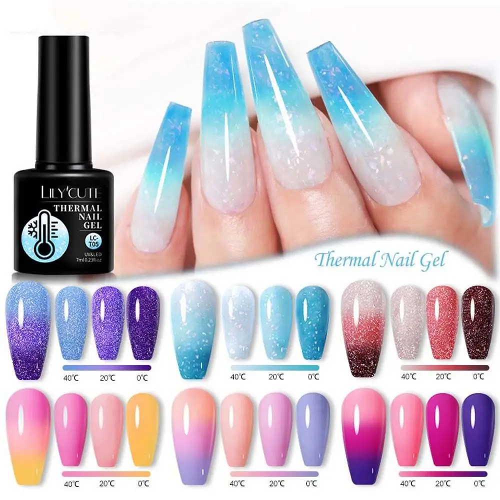 Suministros de manicura, esmalte de uñas en Gel que cambia de temperatura, barniz UV que cambia el barniz de uñas con gradiente térmico