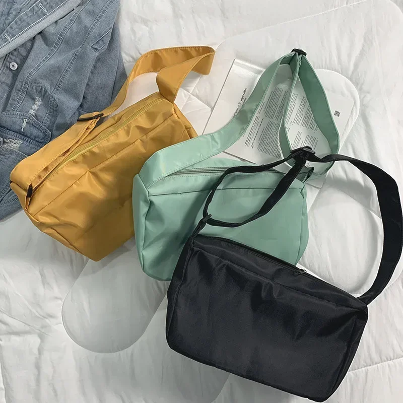 Saco Crossbody Nylon impermeável para mulheres, lona coreana, bolsas femininas, bolsa de ombro de estudante, TOUB044, 2023