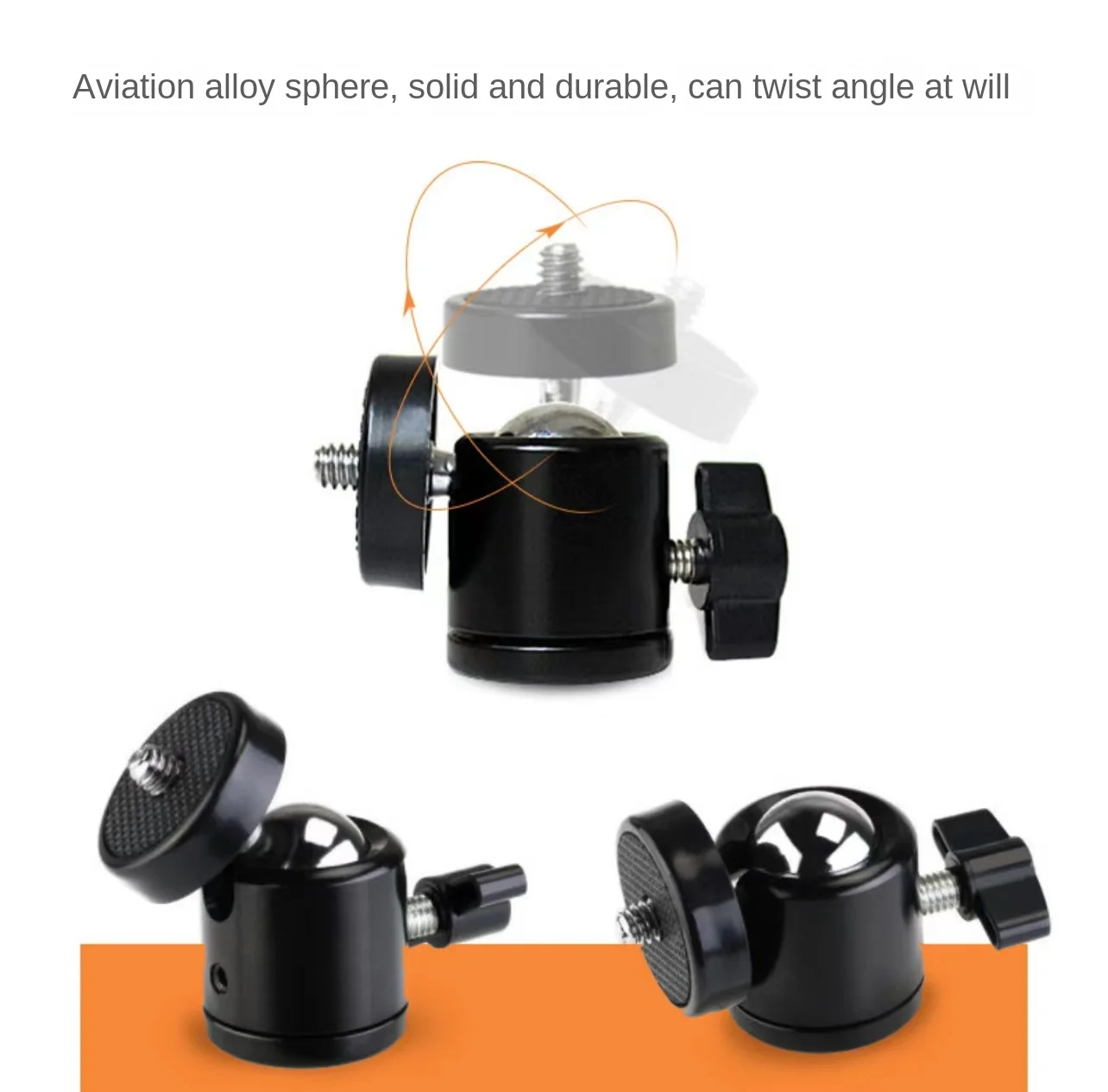 Adaptador de cabeza de cámara de montaje en bola, Zapata caliente con orificio de tornillo 1/4, soporte de cabeza de cámara para cámaras DSLR DV