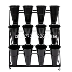 Modern Plant Stand W/12 * New Flower Bucket, Three-Layer Outdoor Indoor Flower Stand