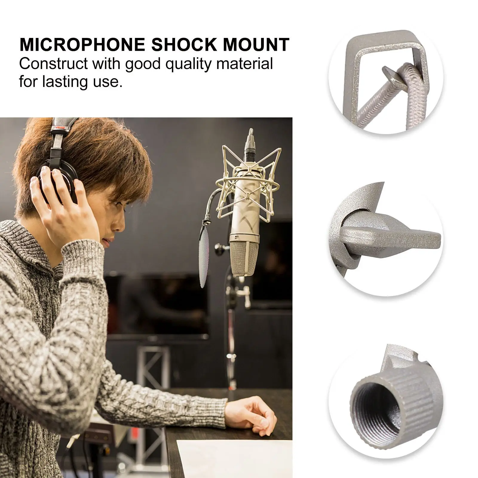 

Anti Vibration Mount for Microphone 15Cm Bracket Hole Diameter Alloy Shockmount Universal Mic Holder for Condenser Mic Singing