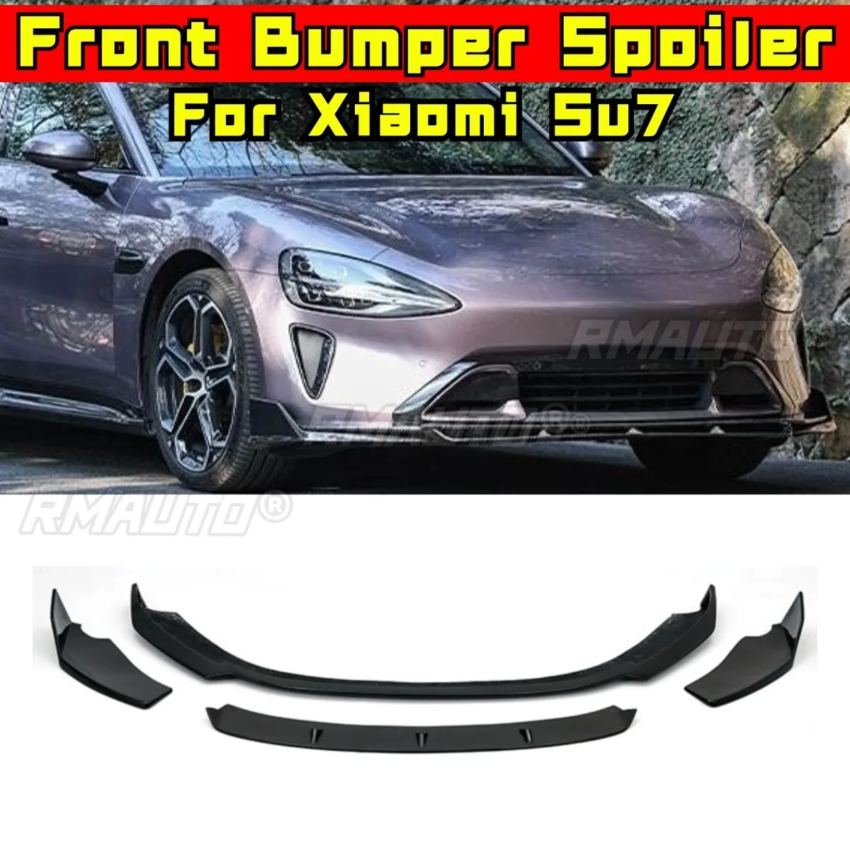 

Карбоновый вид, передний бампер автомобиля, спойлер, диффузор для губ, разветвитель, модификация, часть для Xiaomi Su7, автомобильные аксессуары