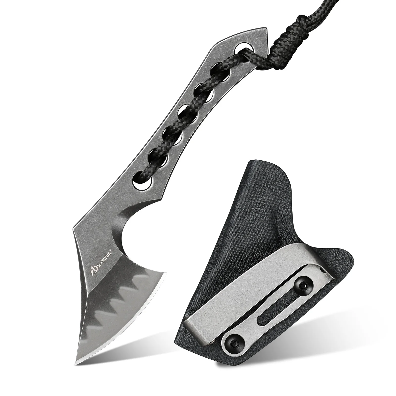 Hacha Mini de Acero SDOKEDC 9CR18MOV con Funda Protectora, Hacha Pequeña Portátil para Acampar al Aire Libre, Uso Diario