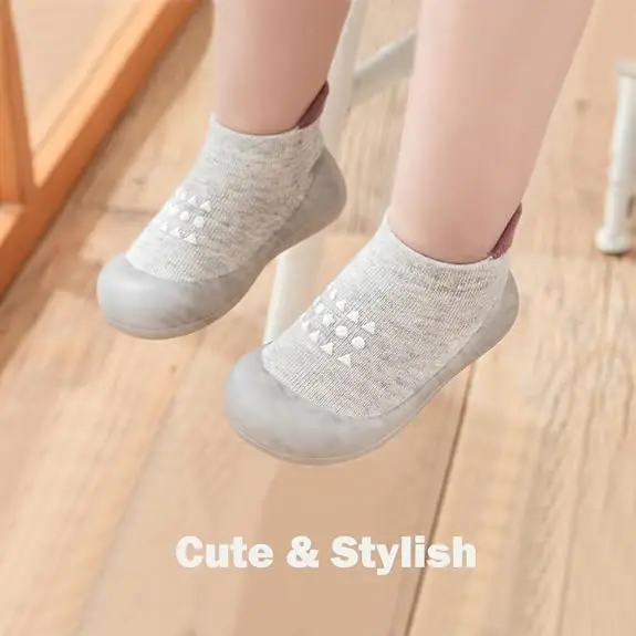 Baby-Socken-Schuhe für Jungen und Mädchen, rutschfeste Gummisohle, erste Schuhe für Kleinkinder, atmungsaktive, elastische, weiche Hausschuhe für Babys. – Detail 5