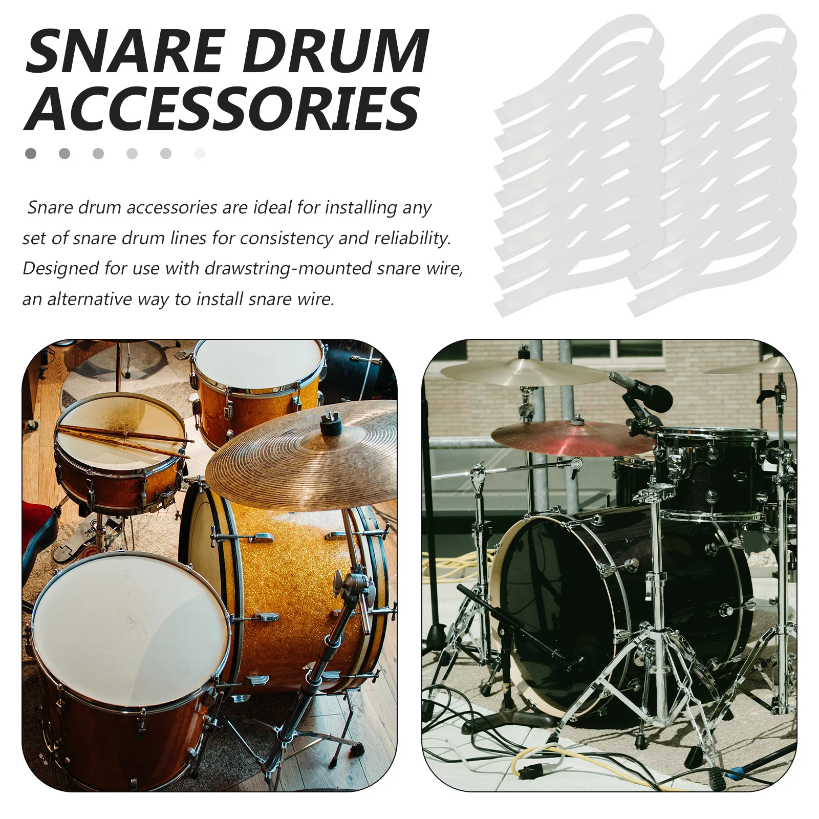 

20Pcs Snare Drum Wire Fixing Straps Heavy-Duty Pet Construction Long-Lasting Drum Accessories for Secure Installation