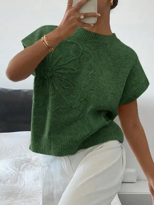 

Heavy Industry Embroidery Knitted Vest Women's Spring and Autumn New Fashionable Stacked Sleeveless Sweater Tank Top
