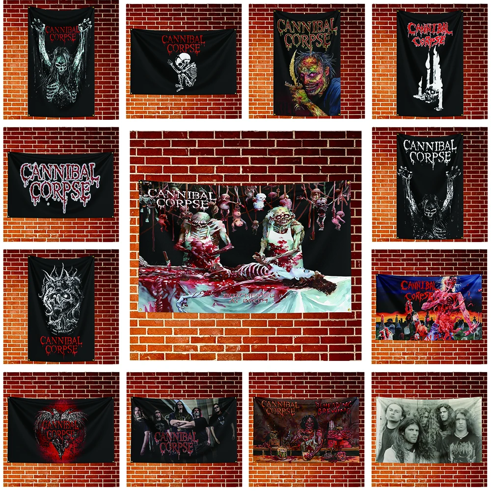 C-Can-ni-bal C-Corpse Flag Banner For Fan Cave Party Tailgate Gathering Indoor Outdoor Backyard Home Festival Ornament Supply