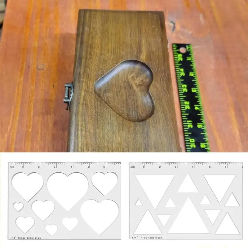 

A2BE Triangle or Heart Acrylic Inlay Template for Wood Furniture Repair Home Supplies