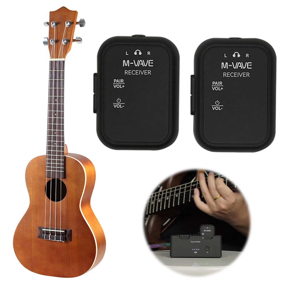 

2.4GHz Wireless Audio Transmitter Receiver Set In-Ear Beltpack Transmitter & Receiver for Studio Band Rehearsal Small Gig