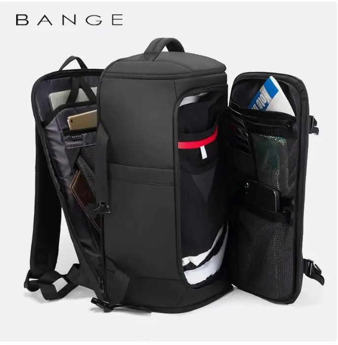 BANGE 40L Travel Backpack with Shoes Compartment Men Laptop Weekender Bag Daypack  17.3 Inch Laptop Carry-on Luggage Backpack