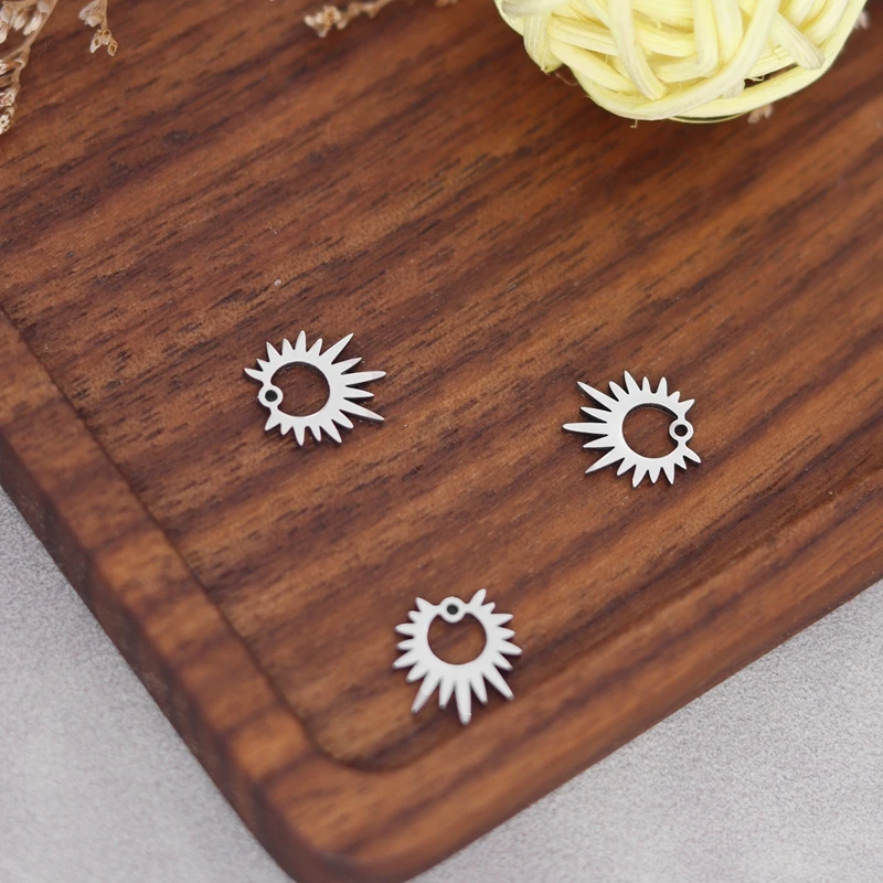 3pcs Delicate Gothic Sun Charm Stainless Steel Charms for Jewelry Making Bracelets Earrings Necklace Craft Pendant diy Accessory