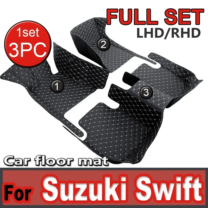 

Leather Car Floor Mats For Suzuki Swift AZG412 413D 414 2011~ 2017 5door Waterproof Pad Car Floor Carpet Mat Rug Car Accessories