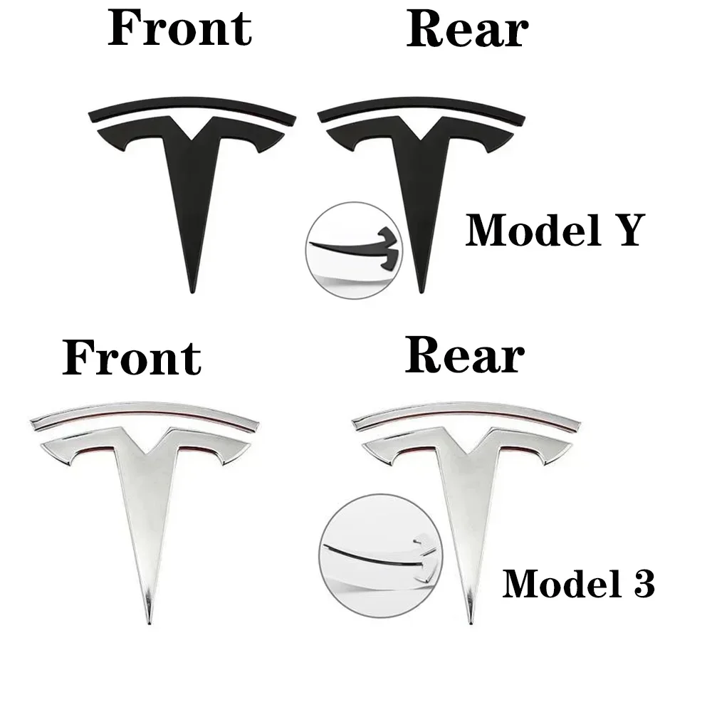 1 pçs abs para tesla modelo 3 modo y capô dianteiro do carro logotipo capa emblema adesivo estilo corpo automático tronco traseiro crachá acessórios