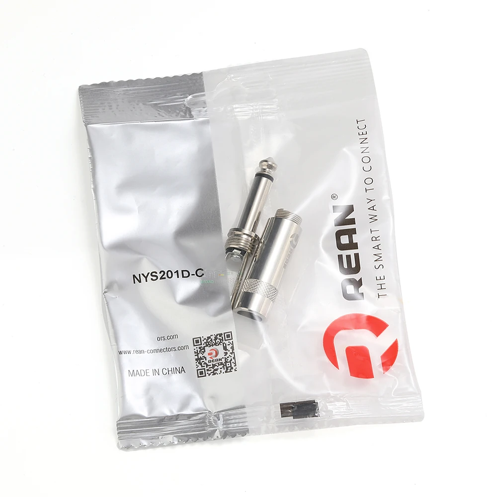REAN 6,35mm TRS Stereo 3-Polig Vergoldeter 1/4'' TS Mono 2-Polig Stecker 6,5 Gerader Stecker für Instrumente, Gitarre, Bass, Mikrofon – Detail 23