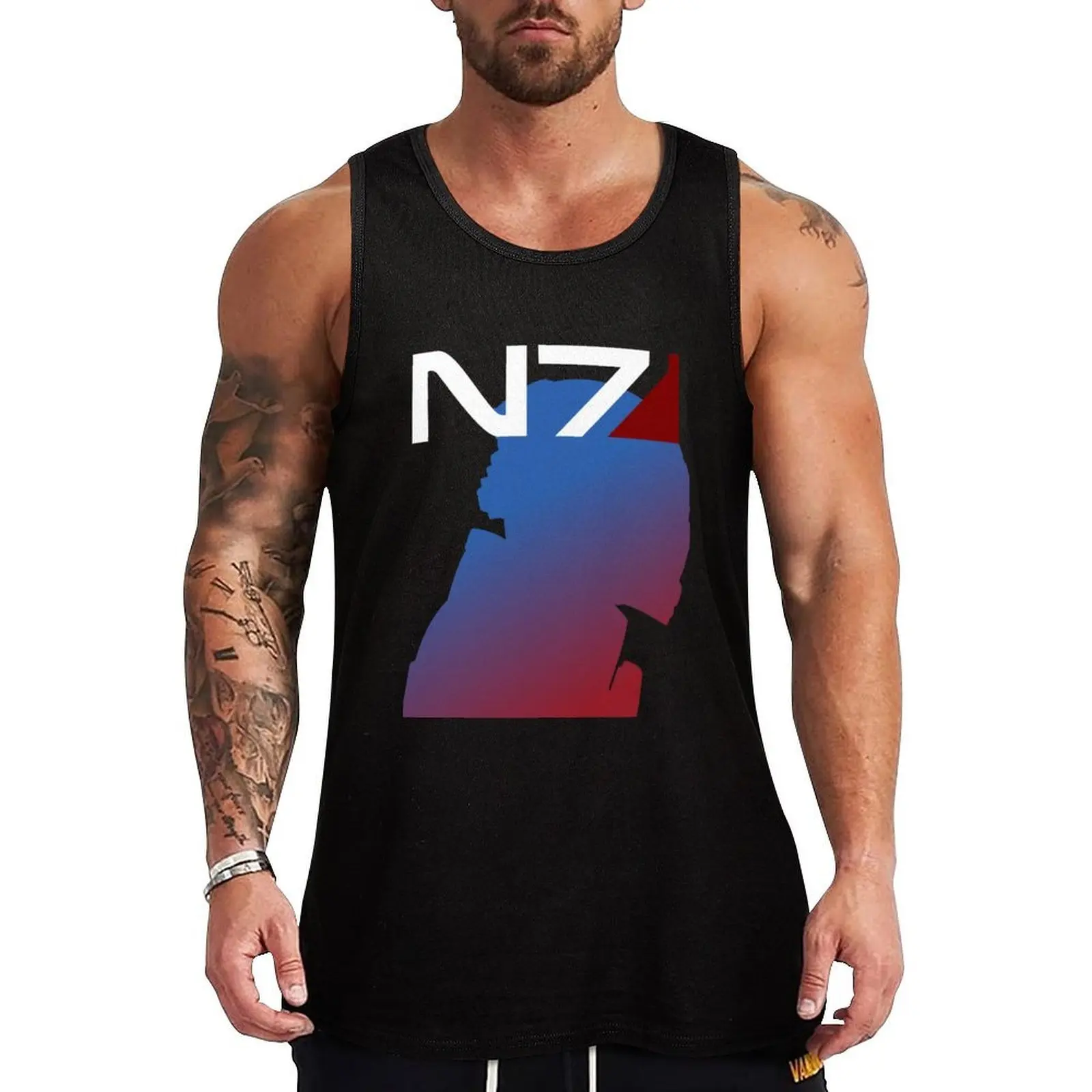 Mass Effect Dual Black Tank Top Bodybuilding Fitness Tank Top Sleeveless Gym Shirt