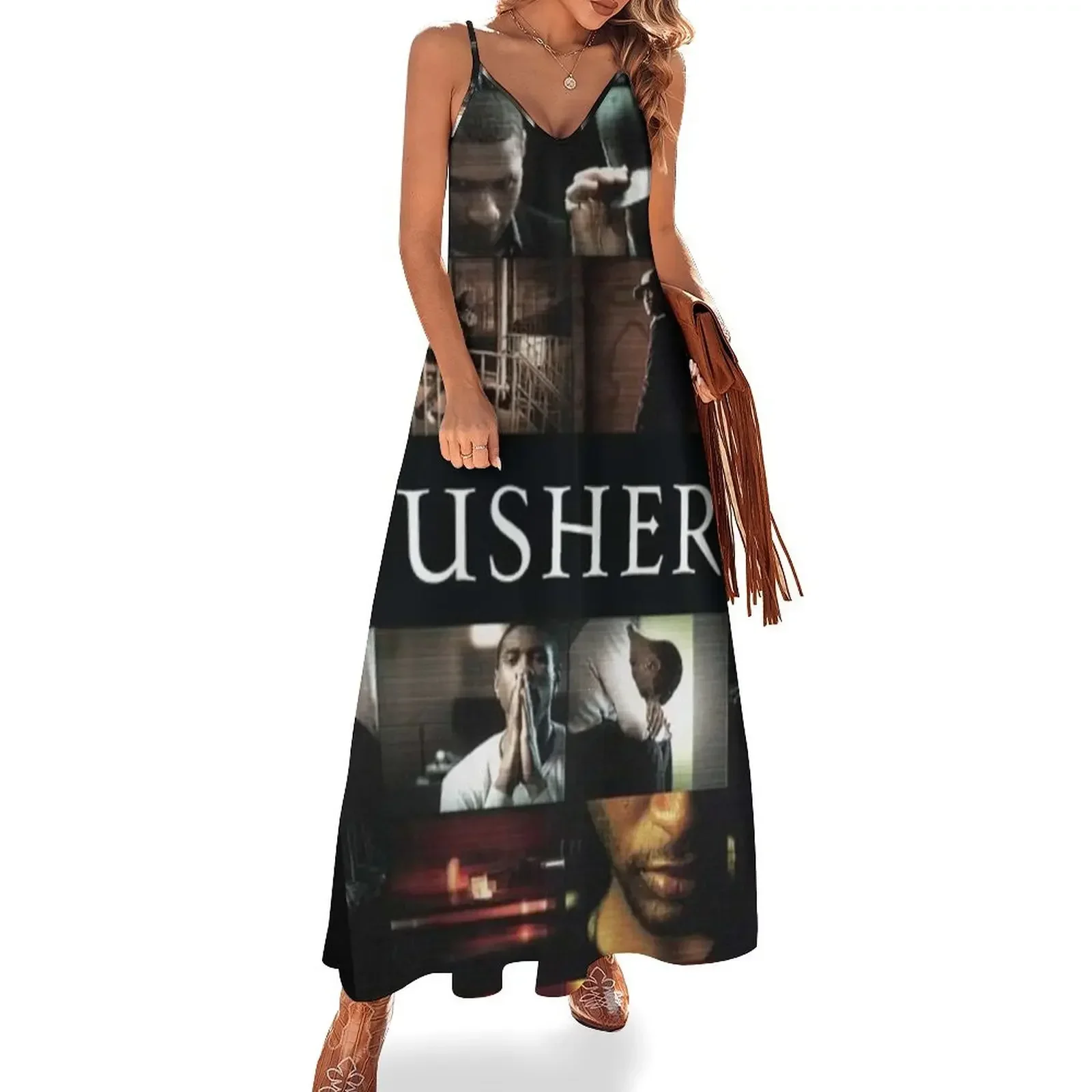 

Usher Rarities Sleeveless Dress evening dress ladies Women's summer dresses Dress