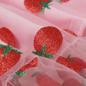 Tonval-Long-mesh Women's Strawberry Knitted, Dear Collar, High Hand, High Waist, Vintage Midi, Plisada, Scenery Party Dress 10 Main Sales Strawberry Dress - №7