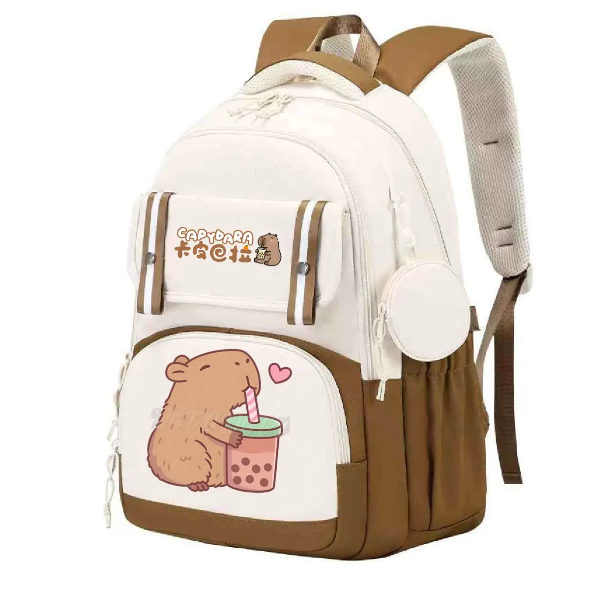Mochila bonita de té de burbujas de Capibara, mochilas escolares de gran capacidad para mujeres y niñas, bolsas de regalos para amantes de Capybara, bolsas para estudiantes
