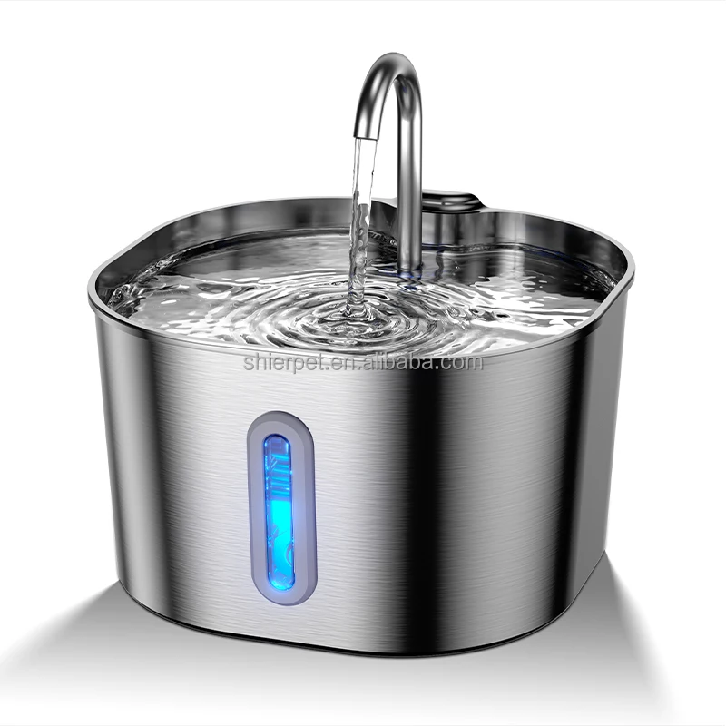

2.2L stainless steel automatic cat water dispenser, ultra-quiet fashion charging power dispenser