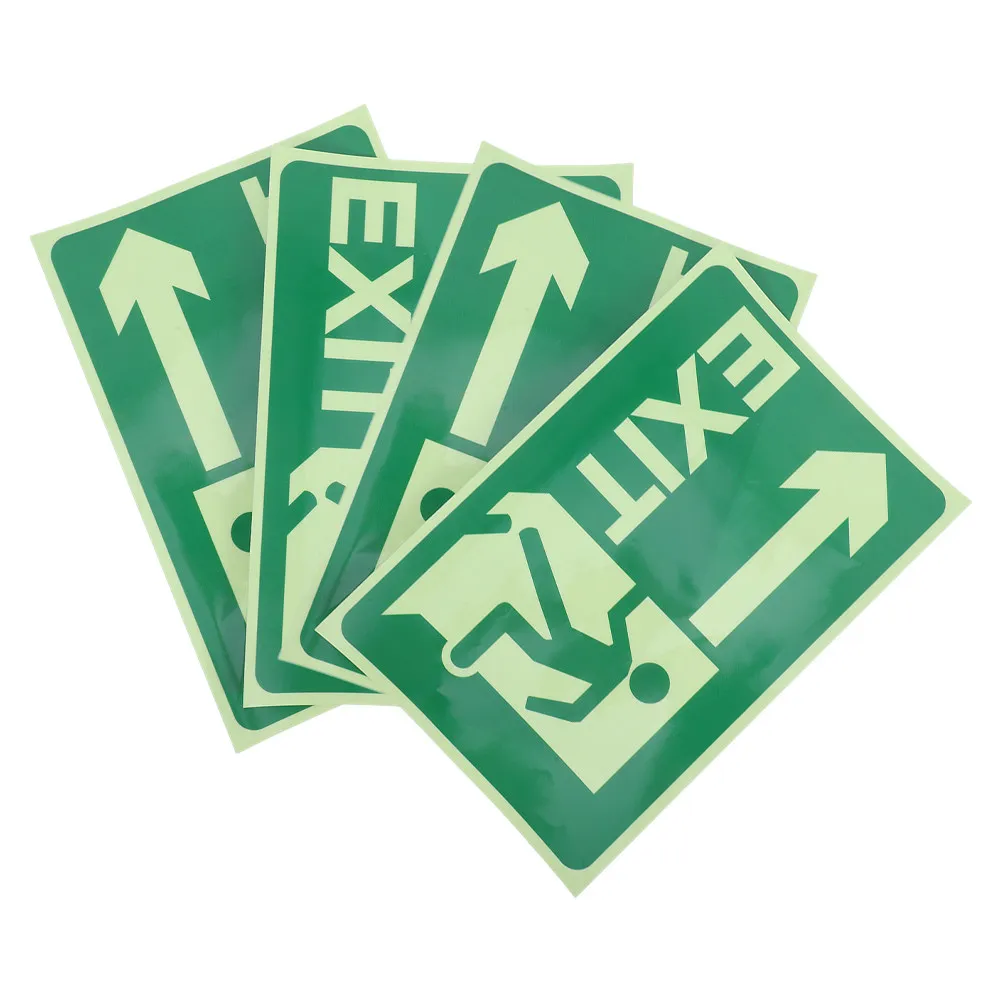 4pcs-glow-exit-stickers-luminous-safety-directional-emergency-evacuation-sign-self-adhesive-safety-sign-for-indoor-outdoor-use