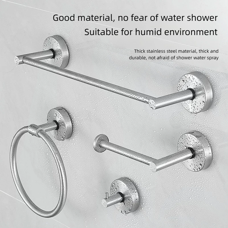 4-piece Stainless Steel Suction Cup Towel Bar Set No Drill Wall Mounted Towel Rack Towel Organizer Holder Punch-free