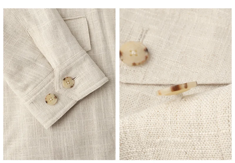 Fengbaoyu Natural Linen Men's Coat American Casual Shirt Retro Style Comfortable Men's Clothing Spring-Autumn view 6