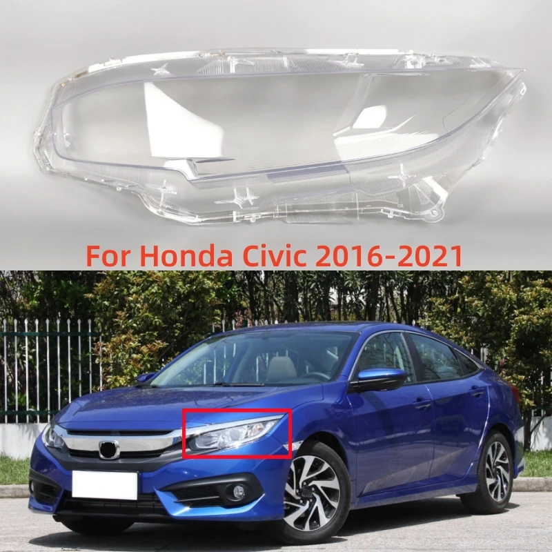 For Honda Civic 10th Generation 2016 2017 2018 2019 2020 2021 Cars Transparent PC Material Headlights Cover Left/Right