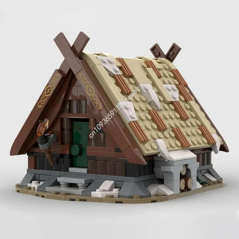 

428 шт. строительные блоки MOC Viking Small Hut сборка подарок средневековая модель здания детские подарки