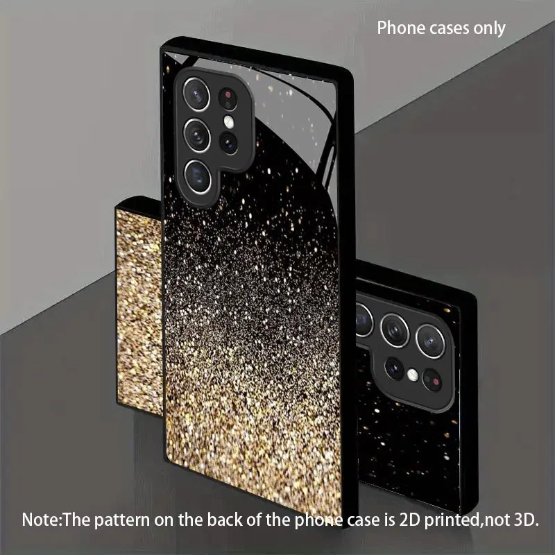 Gilded pattern glass phone case suitable for Samsung Galaxy S26 S25 S24 S23 S22 S20 FE/Ultra/Plus anti drop back cover