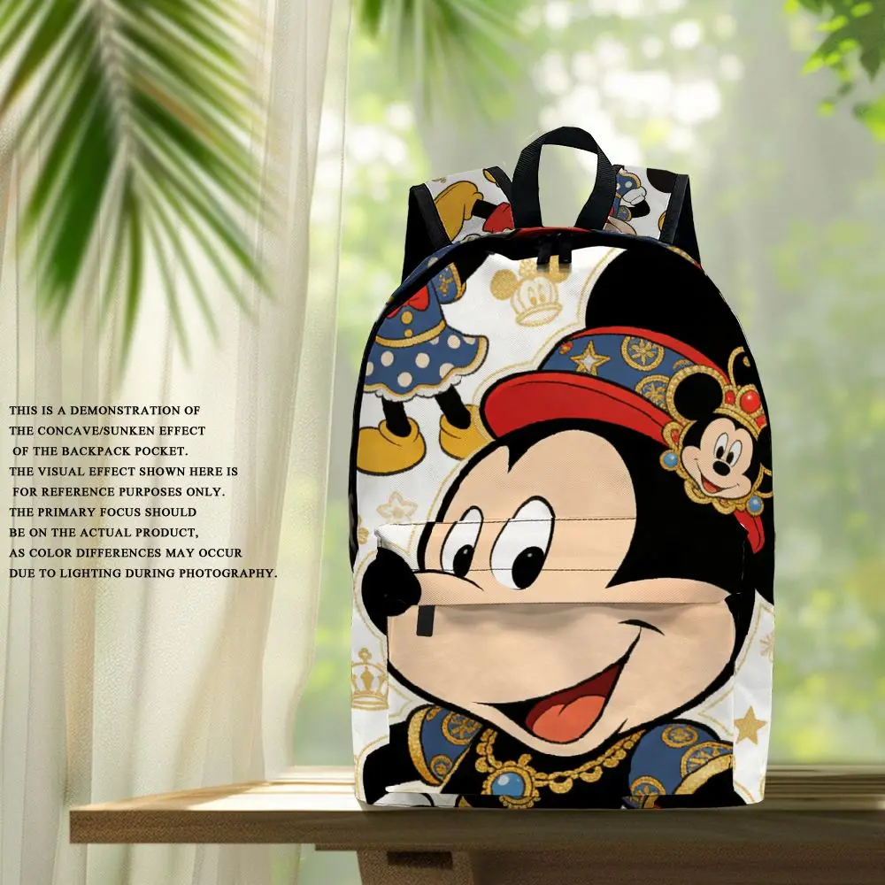 

1pc Mickey Mouse Printed Design Backpack, Fashionable and Simple, Unisex, Large Capacity, High-Quality Gift