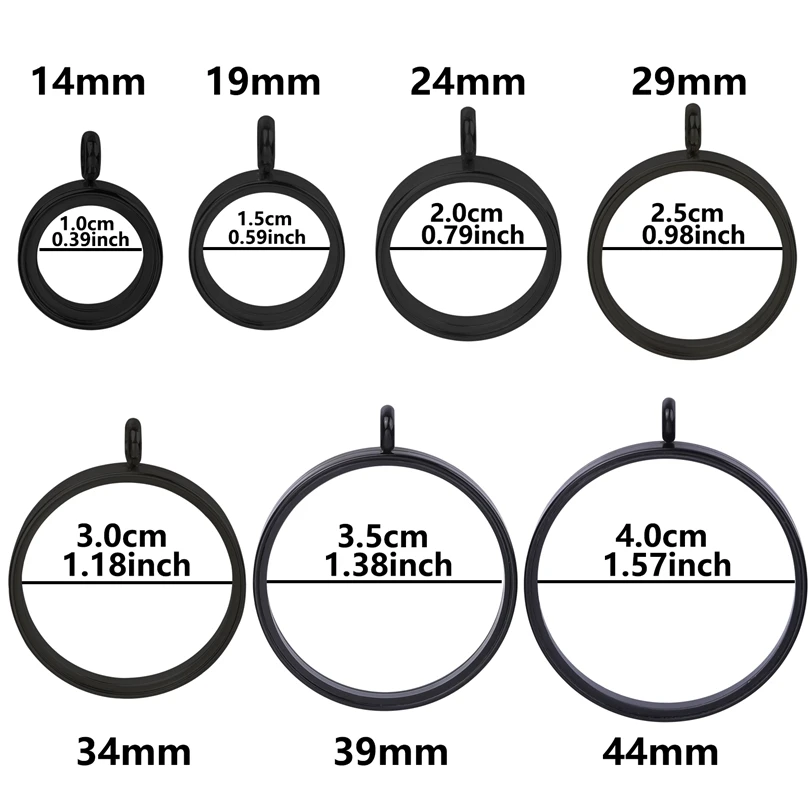 1Pc DY7 Stainless Steel 10-40mm Clear Glass Living Photo Medaillon Pendant Diy Memory Locket Coin Holder Colgantes Jewelry