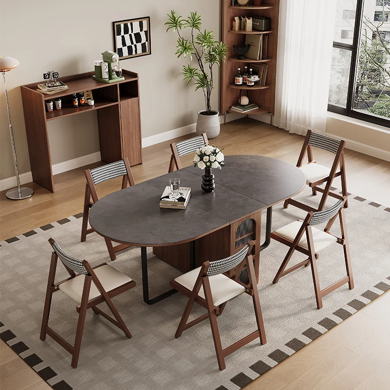 접이식 Wabi Sabi 식탁 Mid Century 공간 절약형 디자인 방수 식탁 독특한 복고풍 Столы Обеденные 가구