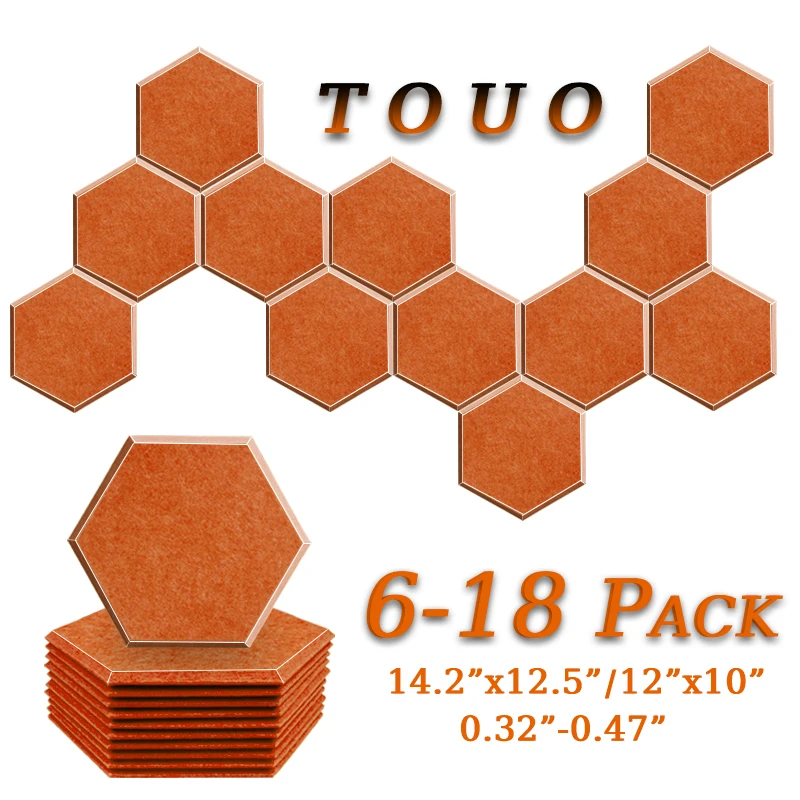 

TOUO 6-18pc High-Density Acoustic Panel Sound Absorbing Soundproof Treatment Flame-Retardant Material Offices Acoustic Treatment