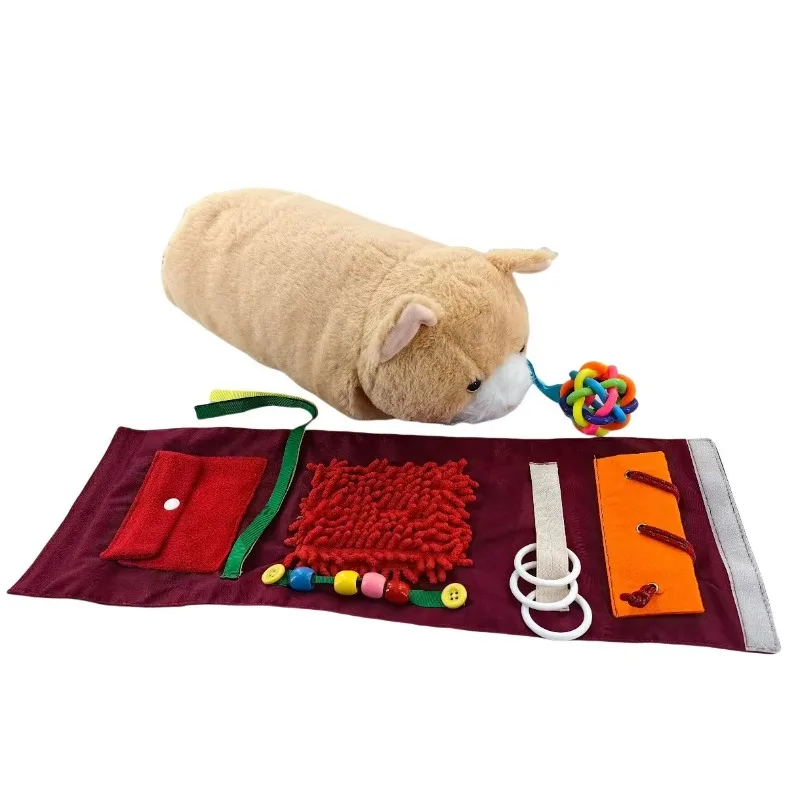 

Elderly Dementia Sensory Training Care Blankets Sensory Awareness Tactile Memory Visual Training Assistance toy with Blanket