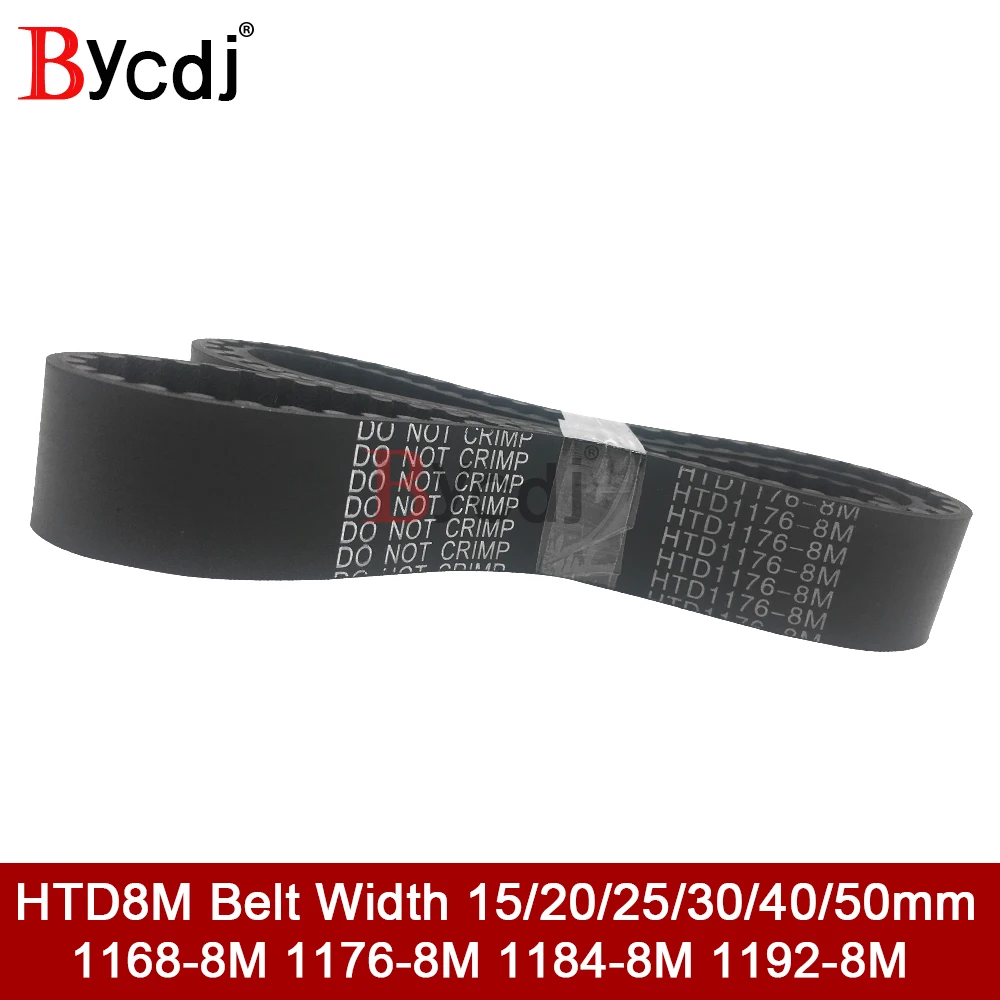 

HTD 8M synchronous belt C=1168 1176 1184 1192 width 15/20/25/30/35/40/50mm Teeth 146 147 148 149 HTD8M Timing Belt 1168 1176-8M