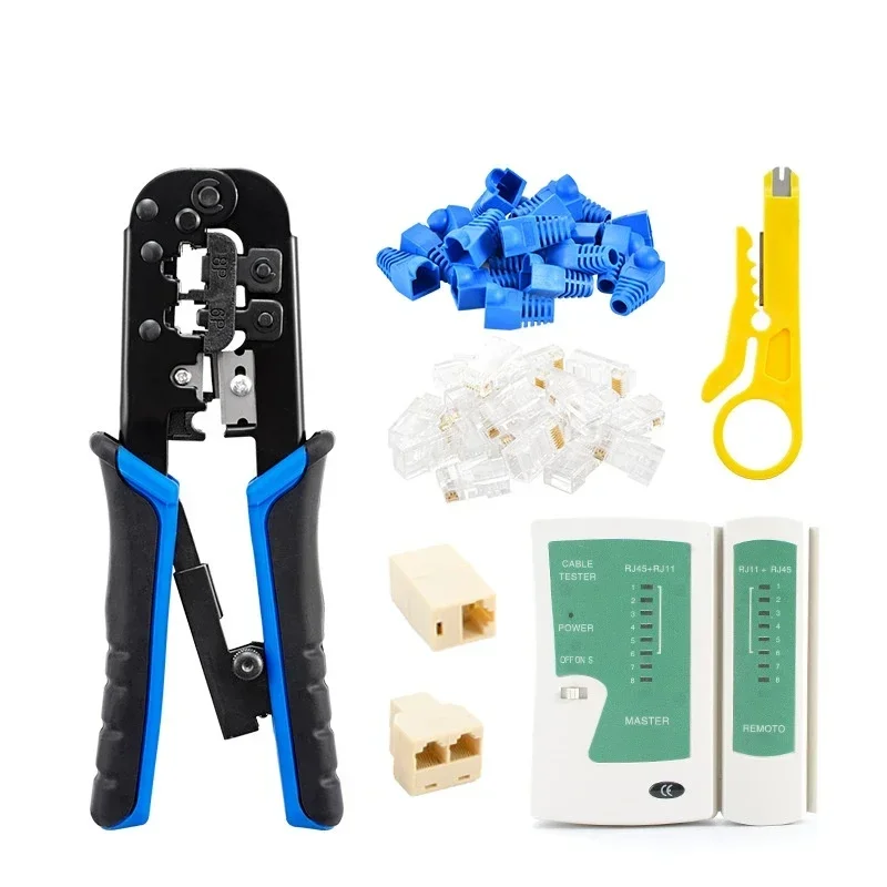 RJ45 Crimper Tool 8P/6P/4P LAN Network Cable Tools, Multi - function Wire Cutter Stripper Crimper PC Pliers